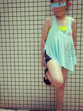 「ZIDDY（ジディ）のアイテム（トップス、ブルー系）」を使った、giallorossiさん（メンズ・175cm）の夏コーディネート