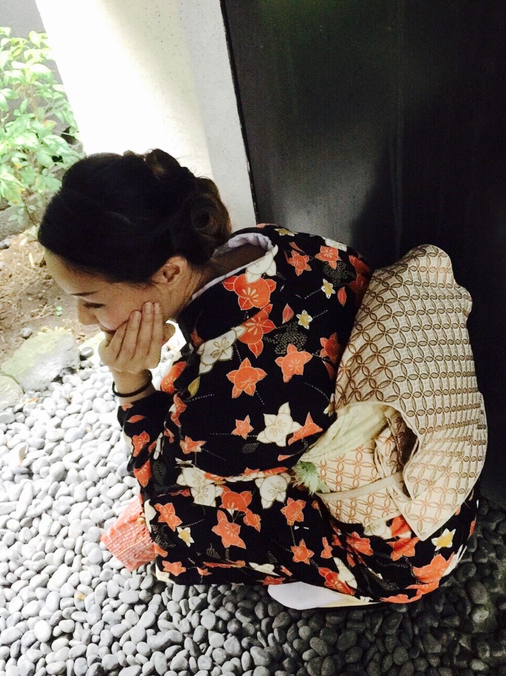 「着物、鎌倉、gram、つかれた」｜「GRAMのアイテム（リング、ゴールド系）」を使った、mimam！さん（レディース・162cm）の秋コーディネートの1枚目の写真