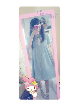 「axes femme（アクシーズファム）のアイテム（トートバッグ）」を使った、りえっしーさん（レディース・154cm）の夏コーディネート