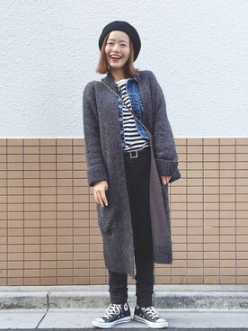 「YANUK（ヤヌーク）のアイテム（ジャケット/アウター）」を使った、猪鼻ちひろさん（レディース・150cm）の秋コーディネート