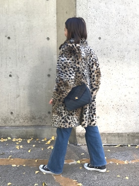 「Maison Kitsune（メゾンキツネ）のアイテム（その他アウター）」を使った、猪鼻ちひろさん（レディース・150cm）の冬コーディネート