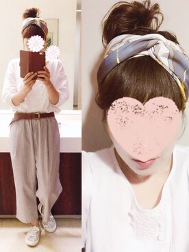 「ミックスコーデ」｜「アイテム（スニーカー）」を使った、ちゃみこ。さん（レディース・156cm）の夏コーディネート