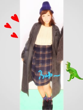 「アイテム（ステンカラーコート）」を使った、kyameeさん（レディース・158cm・10代）の冬コーディネート