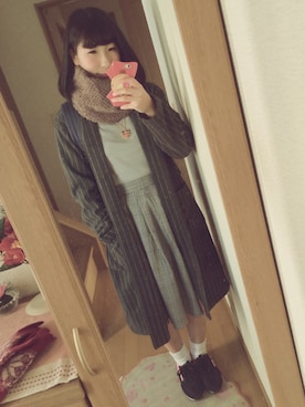 「アイテム（ステンカラーコート）」を使った、kyameeさん（レディース・158cm・10代）の冬コーディネート