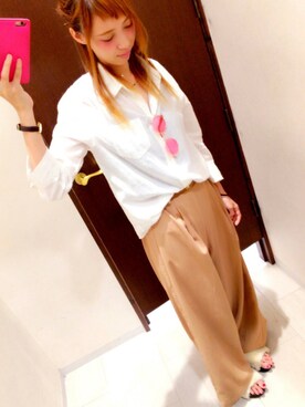 「CLOSE-UP（クローズアップ）のアイテム（パンツ）」を使った、annpiさん（レディース・158cm）の秋コーディネート