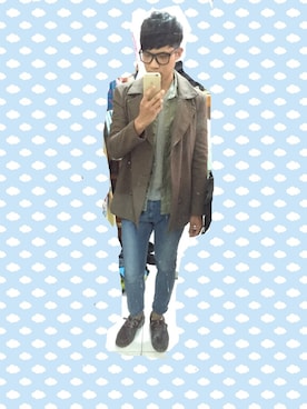 「Life8（ライフエイト）のアイテム（ジャケット/アウター）」を使った、Talio Liさん（メンズ・175cm）の冬コーディネート