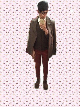 「Life8（ライフエイト）のアイテム（ジャケット/アウター）」を使った、Talio Liさん（メンズ・175cm）の冬コーディネート