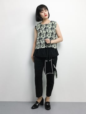 「きれいめスタイル」｜「アイテム（つなぎ/オールインワン）」を使った、ハマアイさん（レディース・161cm）の夏コーディネート