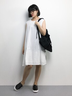 「Aラインワンピース」｜ハマアイさん（レディース・161cm）の夏コーディネート