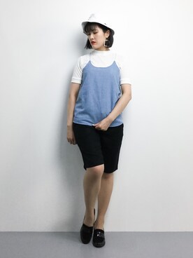 「Ameri（アメリ）のアイテム（キャミソール）」を使った、ハマアイさん（レディース・161cm）の夏コーディネート