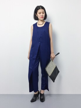 「パーティー」｜「アイテム（サロペット/オーバーオール）」を使った、ハマアイさん（レディース・161cm）の夏コーディネート