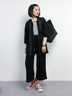 「axes femme（アクシーズファム）のアイテム（パーカー）」を使った、ハマアイさん（レディース・161cm）の夏コーディネート