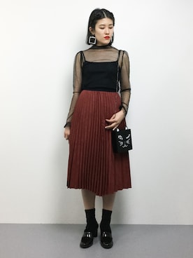 「MICOAMERI（ミコアメリ）のアイテム（シャツ/ブラウス）」を使った、ハマアイさん（レディース・161cm）の夏コーディネート