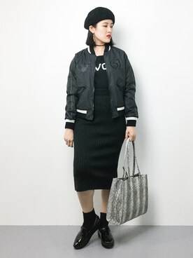 「EMODA（エモダ）のアイテム（トートバッグ）」を使った、ハマアイさん（レディース・161cm）の秋コーディネート