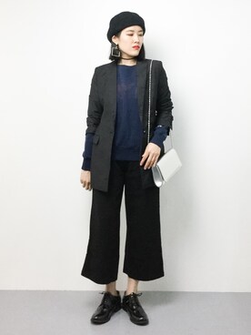 「PUNYUS（プニュズ）のアイテム（その他アウター）」を使った、ハマアイさん（レディース・161cm）の秋コーディネート