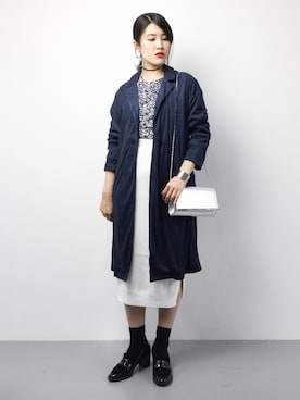 「AVAN LILY（アヴァンリリィ）のアイテム（その他アウター）」を使った、ハマアイさん（レディース・161cm）の秋コーディネート