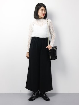 「DOLLUPOOPS（ドールアップウップス）のアイテム（パンツ）」を使った、ハマアイさん（レディース・161cm）の秋コーディネート