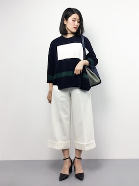 「PLAIN CLOTHING（プレーンクロージング）のアイテム（トップス）」を使った、ハマアイさん（レディース・161cm）の秋コーディネート