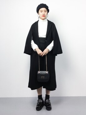「OSMOSIS（オズモーシス）のアイテム（チェスターコート）」を使った、ハマアイさん（レディース・161cm）の秋コーディネート