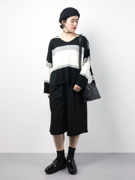 「NOMBRE IMPAIR（ノンブルアンペール）のアイテム（パンツ）」を使った、ハマアイさん（レディース・161cm）の秋コーディネート