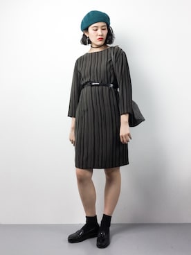 「laboratory work（ラボラトリーワーク）のアイテム（ショルダーバッグ）」を使った、ハマアイさん（レディース・161cm）の秋コーディネート