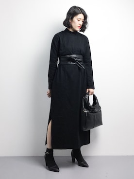 「STRAWBERRY-FIELDS（ストロベリーフィールズ）のアイテム（バッグ）」を使った、ハマアイさん（レディース・161cm）の秋コーディネート