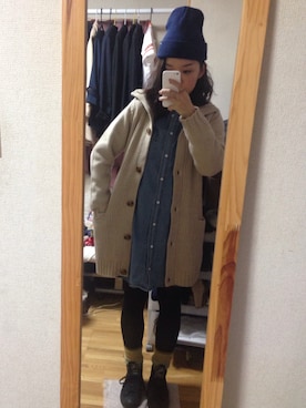 「お買い物」｜「アイテム（シャツワンピース）」を使った、Rikaさん（レディース・152cm）の秋コーディネート