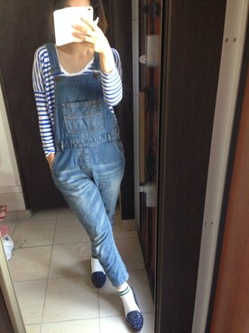 「Abahouse Devinette（ドゥヴィネット）のアイテム（オールインワン・サロペット）」を使った、umiさん（レディース・160cm）の春コーディネート