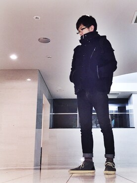 「アイテム（その他シューズ、グレー系）」を使った、かん太さん（メンズ・169cm）の冬コーディネート