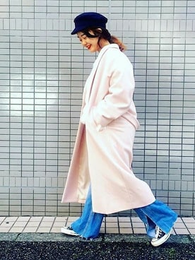 「アイテム（その他アウター、ピンク系）」を使った、JOURNAL STANDARD 渋谷店スタッフBさん（レディース・163cm）の冬コーディネート