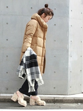「JOURNAL STANDARD（ジャーナルスタンダード）のアイテム（ダウンジャケット/コート）」を使った、JOURNAL STANDARD 渋谷店スタッフBさん（レディース・163cm）の冬コーディネート