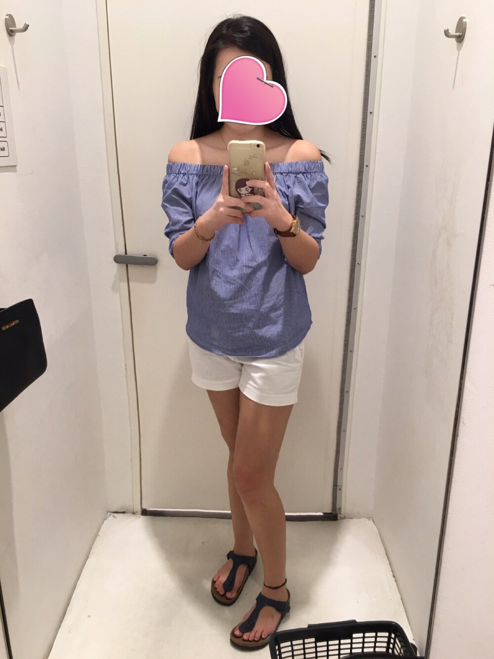 「ootd、casual、outfit、FreeStyle」｜「OSMOSEのアイテム（チューブトップ、ブルー系）」を使った、Jiさん（レディース・168cm）の秋コーディネートの1枚目の写真
