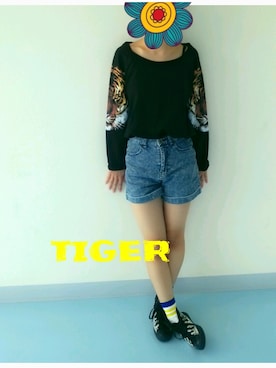「tiger」｜hanAさん（メンズ・162cm）の冬コーディネート