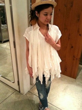 「Jeffrey Campbell（ジェフリーキャンベル）のアイテム（サンダル）」を使った、CANALJEAN  tomoeさん（レディース・155cm）の春コーディネート