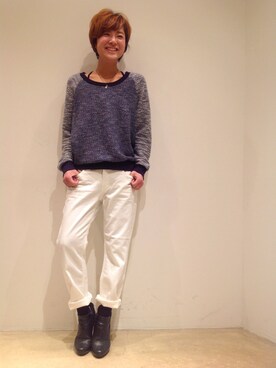 「マリン」｜「アイテム（スウェット）」を使った、CANALJEAN  tomoeさん（レディース・155cm）の冬コーディネート