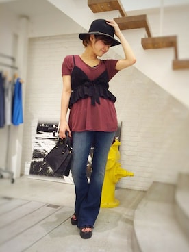 「Lagoon（ラグーン）のアイテム」を使った、CANALJEAN  tomoeさん（レディース・155cm）の夏コーディネート