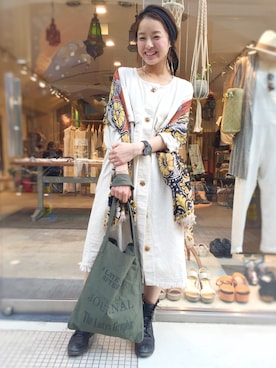 「RED CHOP WORKS（レッドチョップワークス）のアイテム（ジャケット/アウター）」を使った、CANALJEAN  tomoeさん（レディース・155cm）の春コーディネート