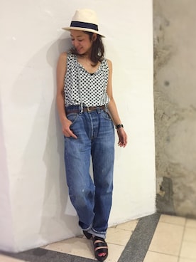 「Lagoon（ラグーン）のアイテム」を使った、CANALJEAN  tomoeさん（レディース・155cm）の夏コーディネート