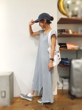 「WEGO（ウィゴー）のアイテム（キャップ）」を使った、CANALJEAN  tomoeさん（レディース・155cm）の夏コーディネート