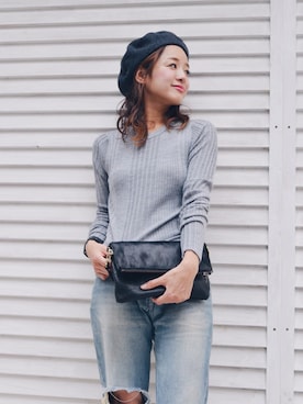 「ROSE BUD（ローズバッド）のアイテム（帽子）」を使った、CANALJEAN  tomoeさん（レディース・155cm）の夏コーディネート