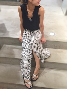 「Lagoon（ラグーン）のアイテム」を使った、CANALJEAN  tomoeさん（レディース・155cm）の夏コーディネート