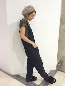 「Lagoon（ラグーン）のアイテム（オールインワン・サロペット）」を使った、CANALJEAN  tomoeさん（レディース・155cm）の夏コーディネート