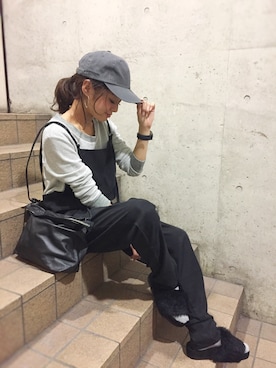 「RED CHOP WORKS（レッドチョップワークス）のアイテム（オールインワン・サロペット）」を使った、CANALJEAN  tomoeさん（レディース・155cm）の秋コーディネート