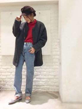 「CANAL JEAN（キャナルジーン）のアイテム（バレエシューズ）」を使った、CANALJEAN  tomoeさん（レディース・155cm）の冬コーディネート