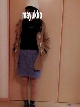 「dazzlin（ダズリン）のアイテム（ダッフルコート）」を使った、まゆっこさん（レディース・156cm）の冬コーディネート