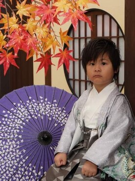 「アイテム（その他トップス、シルバー系）」を使った、たなかなた2さん（キッズ・110cm）の冬コーディネート