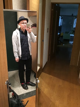 「MICHEL KLEIN（ミッシェル・クラン）のアイテム（帽子）」を使った、おかもとさん（メンズ・164cm）の秋コーディネート