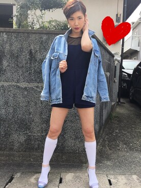 「STYLENANDA（スタイルナンダ）のアイテム（デニムジャケット）」を使った、yukaさん（レディース・163cm）の春コーディネート