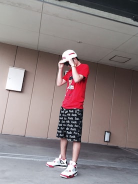 「アイテム（キャップ）」を使った、後藤優太さん（メンズ・167cm）の夏コーディネート