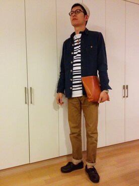 「Utility（ユーティリティー）のアイテム（トップス）」を使った、Ryuusuke Kubouさん（メンズ・175cm）の秋コーディネート